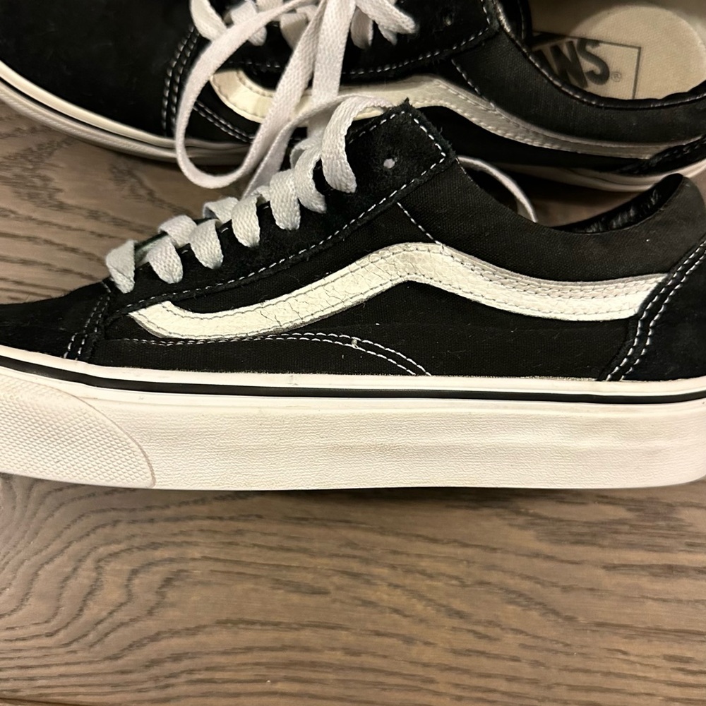 Black and White Low-Top Sneakers